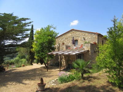 Podere San Giuseppe, überdachte Terrasse la carraia