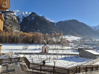 Aussicht vom Balkon im Winter 