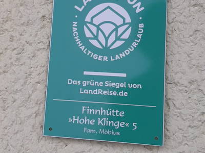 Zertifikat " Nachhaltige Unterkunft" Landgrün, seit 4 Jahren