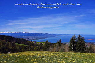 Mühlenhof - auf der Aussichtsterrasse über dem Bodensee aus Eichenberg