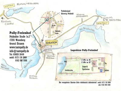 Anreiseskizze Tante Polly Ferienhof Strasen