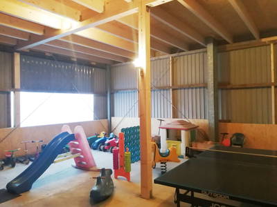 Viele Spielmöglichkeiten im Spielhallenbereich beim Landhaus