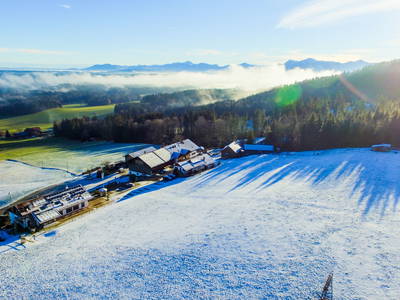 Der Bussjägerhof von oben