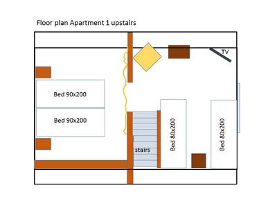 Grundriss Apartment 1 im Obergeschoss