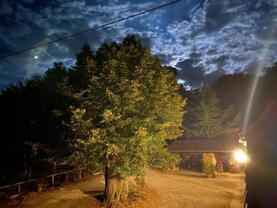Unser Hof in der Nacht - Die Milchstraße könnt ihr bei klarem Himmel sogar sehen!
