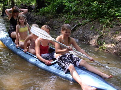 Kajak im hauseigenen Bach