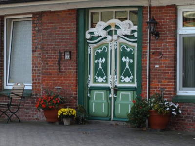 Barocke Haustür auf dem Ferienhof Lafrenz