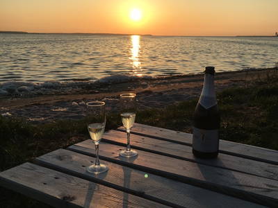 Badestelle Sonnenuntergang