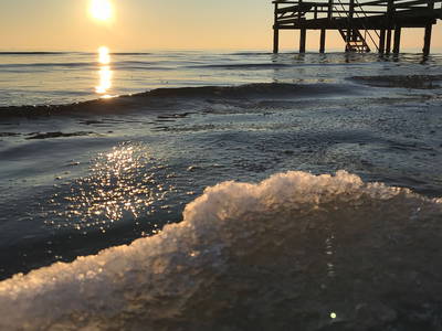 Rettiner Seebrücke zu Winterzeiten