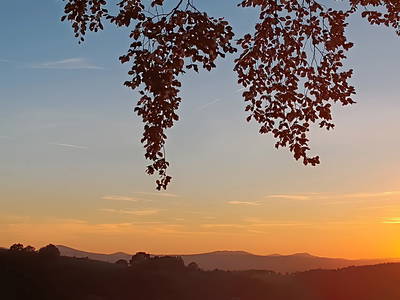Abendhimmel über der Rhön, als Ausblick vom SW-Hang des Thür. Waldes / Hohe Klinge