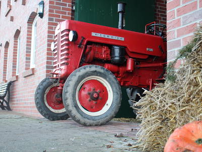 Unser "Kleiner Roter" fährt mit den Kindern gern eine Runde durch die Marsch