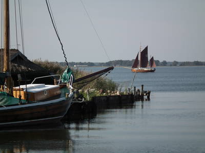 Bodstedter Hafen mit Zeesboot auf`m Bodden