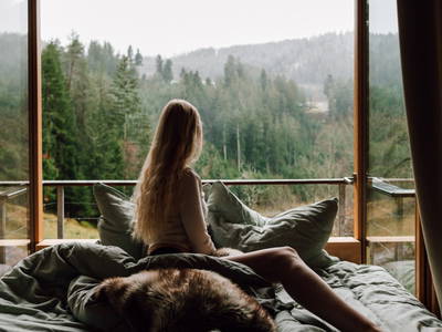 Freiluft Bett Chalet Holz Herz