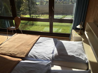 Schlafzimmer mit Ausblick