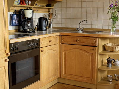 Küchenzeile in der Ferienwohnung im Parterre