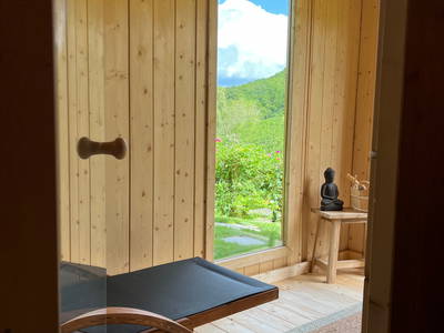 Gartensauna mit einem herrlichen Blick