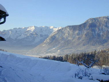 Winter auf dem Kochhof mit dem Predigtstuhl und Fuderheuberg
