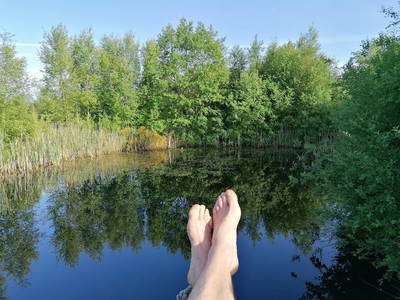 Entspannung auf der Teichterrasse