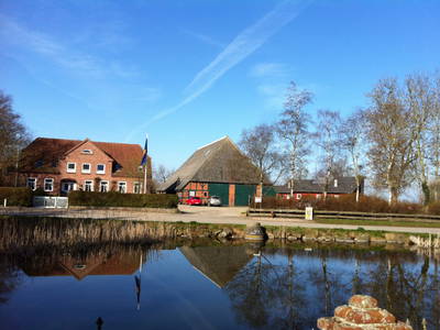 Hofansicht mit Dorfteich.