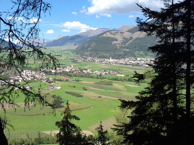 Wanderung mit Ausbllick auf Mals und Laatsch