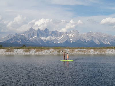 Unser neuer Beschneiungsteich am Berg, optimal für eine Abkühlung