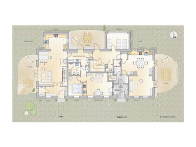 Huus Uelvesbüll gesamtes Haus Erd-Geschoss