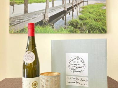 Begrüßungs-Wein in der Ferienwohnung