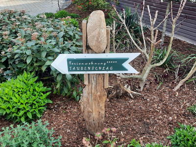 Hinweis Eingang Ferienwohnung Taubenschlag