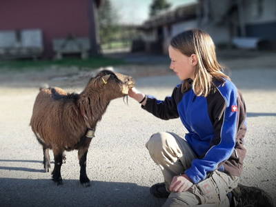 Frida holt sich ihre Streicheleinheiten ab