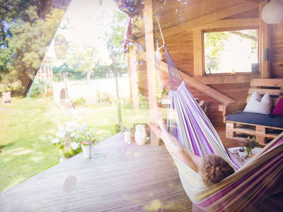 Hängematte in der Hütte