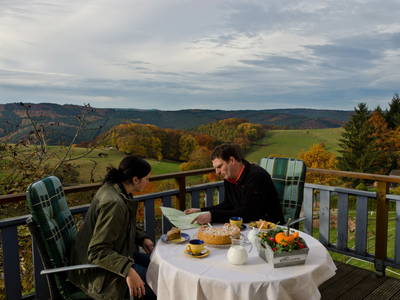 Frische Luft beim Kaffeetrinken