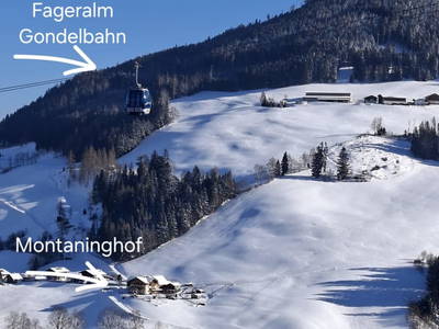 Gegenpüber der Fageral Gondelbahn Familienskigebiet