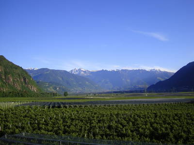 Traumhafte Aussicht auf die Berge von Meran.