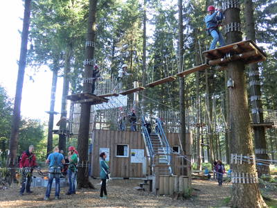 Eingang Wald-Hochseilgarten beim Hunsrückhaus am Erbeskopf (8 km entfernt)