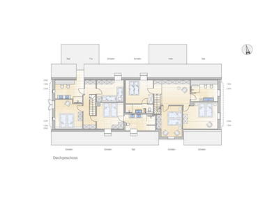 Huus Uelvesbüll gesamtes Haus Dach-Geschoss