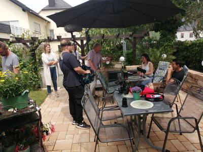 Filmdreh zur Wahl Der Deutschen Weinkönigin bei uns auf der Terrasse
