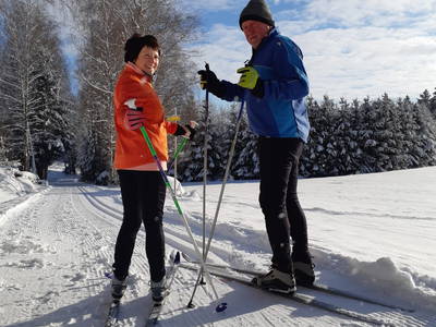 Langlaufen auf der Bayerwaldloipe direkt ob Hof